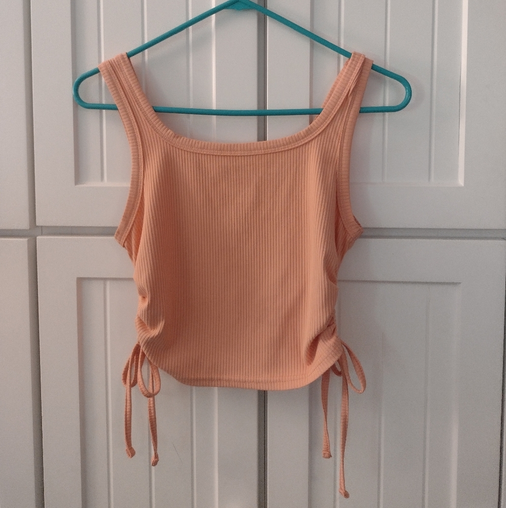 SHEIN Coral Tie Cropped Tank-Top